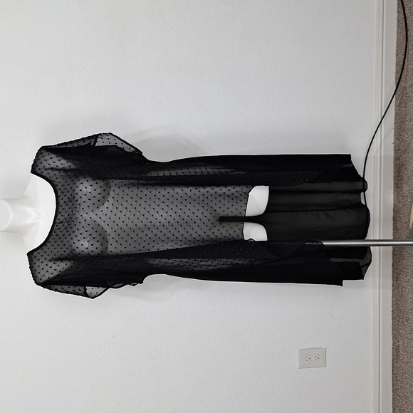 Cha Cha Vente Black Whimsigoth Sheer Swiss Dot High Low Witchy Dress Size 3X - Picture 2 of 12